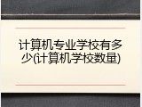 计算机专业学校有多少(计算机学校数量)