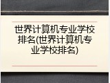 世界计算机专业学校排名(世界计算机专业学校排名)