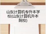 山东计算机专升本学校(山东计算机升本院校)