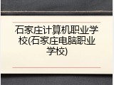 石家庄计算机职业学校(石家庄电脑职业学校)