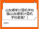 山东哪家计算机学校强(山东哪家计算机学校最强?)