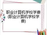 职业计算机学校学费(职业计算机学校学费)