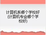 计算机系哪个学校好(计算机专业哪个学校好)