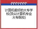 计算机最好的大专学校(顶尖计算机专业大专院校)