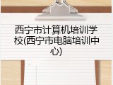 西宁市计算机培训学校(西宁市电脑培训中心)