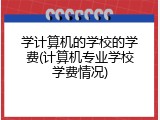 学计算机的学校的学费(计算机专业学校学费情况)