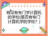 有没有专门学计算机的学校(是否有专门计算机学的学校？)