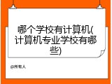 哪个学校有计算机(计算机专业学校有哪些)