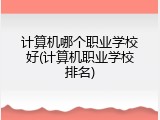 计算机哪个职业学校好(计算机职业学校排名)