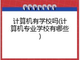 计算机有学校吗(计算机专业学校有哪些)