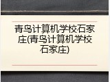 青鸟计算机学校石家庄(青鸟计算机学校石家庄)