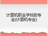计算机职业学校的专业(计算机专业)