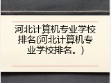 河北计算机专业学校排名(河北计算机专业学校排名。)