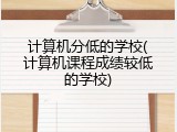 计算机分低的学校(计算机课程成绩较低的学校)