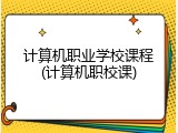 计算机职业学校课程(计算机职校课)
