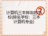 计算机三本排名的学校(排名学校：三本计算机专业)