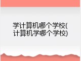 学计算机哪个学校(计算机学哪个学校)