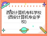 西安计算机专科学校(西安计算机专业学校)