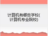 计算机有哪些学校(计算机专业院校)
