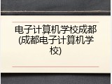 电子计算机学校成都(成都电子计算机学校)