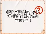 哪所计算机培训学校好(哪所计算机培训学校好?)