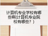 计算机专业学校有哪些啊(计算机专业院校有哪些?)