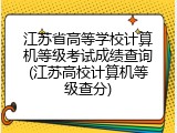 江苏省高等学校计算机等级考试成绩查询(江苏高校计算机等级查分)