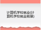 计算机学校就业(计算机学校就业前景)
