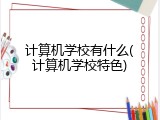 计算机学校有什么(计算机学校特色)