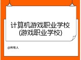 计算机游戏职业学校(游戏职业学校)