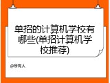 单招的计算机学校有哪些(单招计算机学校推荐)