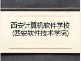 西安计算机软件学校(西安软件技术学院)