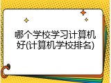 哪个学校学习计算机好(计算机学校排名)