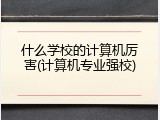 什么学校的计算机厉害(计算机专业强校)
