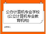 公办计算机专业学校(公立计算机专业教育机构)