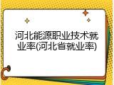 河北能源职业技术就业率(河北省就业率)