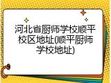 河北省厨师学校顺平校区地址(顺平厨师学校地址)