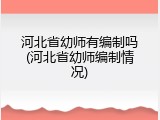 河北省幼师有编制吗(河北省幼师编制情况)