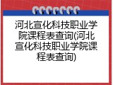 河北宣化科技职业学院课程表查询(河北宣化科技职业学院课程表查询)