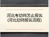 河北考幼师怎么报名(河北幼师报名流程)