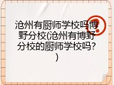 沧州有厨师学校吗博野分校(沧州有博野分校的厨师学校吗?)