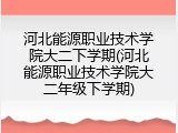河北能源职业技术学院大二下学期(河北能源职业技术学院大二年级下学期)