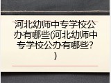 河北幼师中专学校公办有哪些(河北幼师中专学校公办有哪些？)