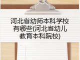 河北省幼师本科学校有哪些(河北省幼儿教育本科院校)