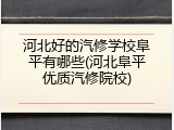 河北好的汽修学校阜平有哪些(河北阜平优质汽修院校)