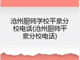 沧州厨师学校平泉分校电话(沧州厨师平泉分校电话)