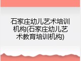 石家庄幼儿艺术培训机构(石家庄幼儿艺术教育培训机构)