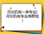 河北机电一类专业(河北机电专业类群组)