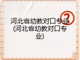 河北省幼教对口专业(河北省幼教对口专业)