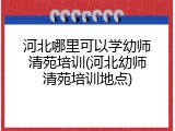 河北哪里可以学幼师清苑培训(河北幼师清苑培训地点)